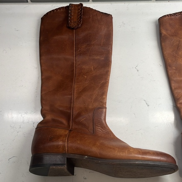 Frye Tall Boot Cognac Leather Size 9 B 3475705 - Picture 7 of 13